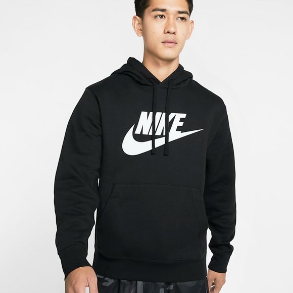 Nike Sportswear Club Fleece Pullover Hoodie with Logo, Black, Size XL, NWT $55 - Picture 2 of 4